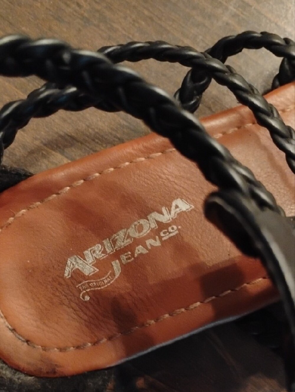 Arizona Jean Company Black Braided Multi-Strap Gladiator Sandals - Picture 2 of 6